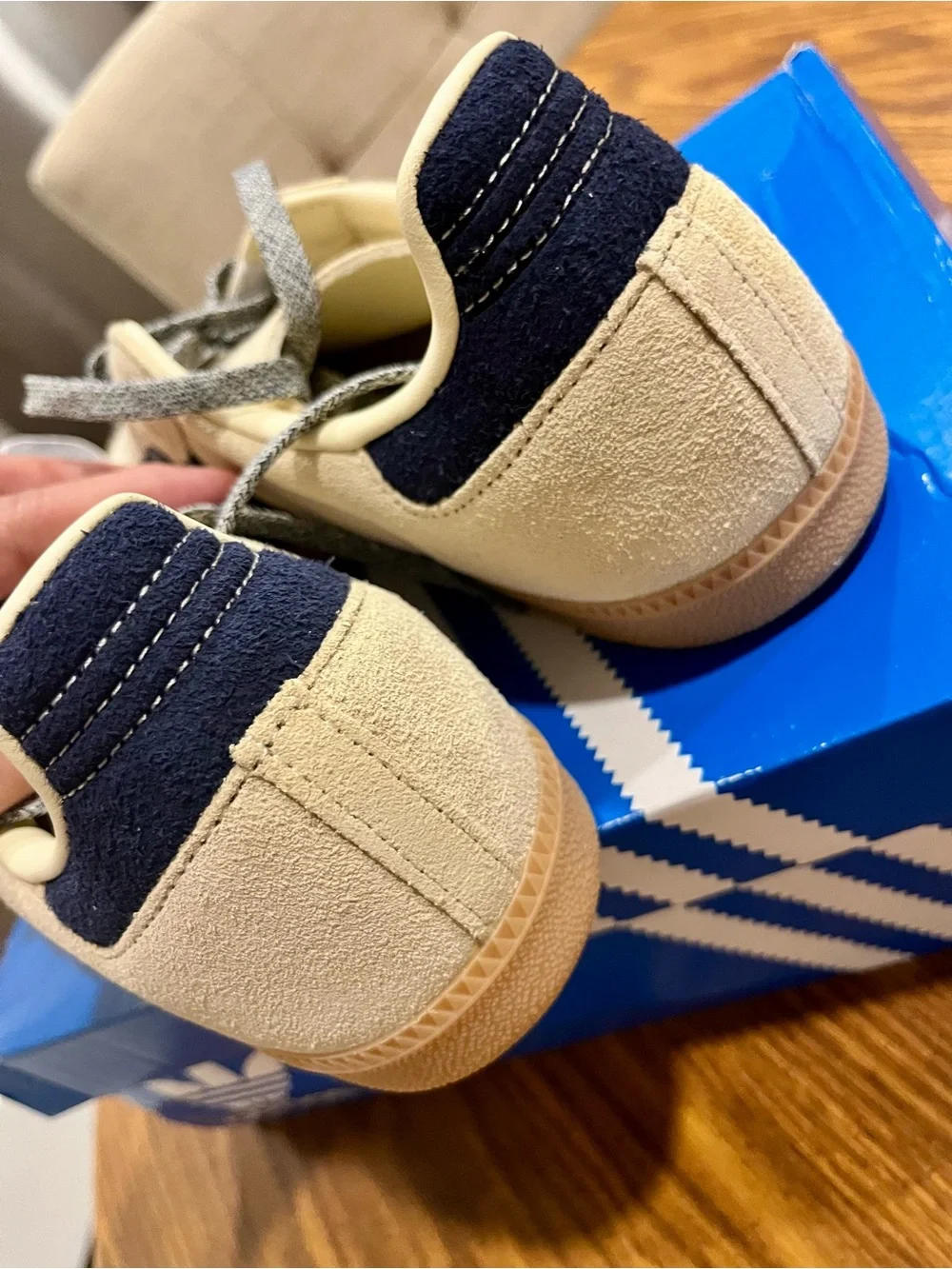 Adidas Samba OG Men Sneakers in Cream and Navy Blue